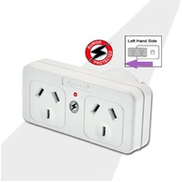 Sansai Surged Protected Double Adaptor Left Side Active Indicator 10A 240V AC