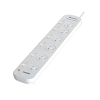 Sansai 6 Way Powerboard 6 Outlet 10A 240V Individually Switched 3 extra spaced sockets 1M Length