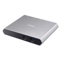 Aten Sharing Switch 2x2 USB-C, 2x Devices, 2x USB 3.2 Gen2 Ports, Power Passthrough, Remote Port Selctor, Plug and Play