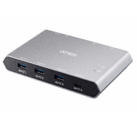 Aten Sharing Switch Gen2 2x4 USB-C, 2x PC, 4x USB 3.2 Gen2 Ports (1x USB-C), Power Passthrough, OSX & Windows Compatible, Plug a