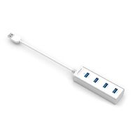 mbeat STICK 4-Port USB 3.0 Hub - Aluminium Portable 4 Port Data Transfer Super Speed USB Hub Adapter Ultrabook MacBook SurfaceBo
