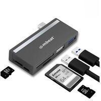 mbeat®  Essential  5-IN-1 USB- C Hub ( USB hub 2.0, 3.0, SD/TF Card Reader Supports SDXC, MicroSDXC) USB 3.0 Speed: Up to 5Gbps Weight: 18g