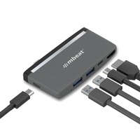 mbeat Essential Pro 5-IN-1 USB- C Hub (4k HDMI Video, USB-C PD Pass Through Charging, USB 3.0 x 2, USB-C x 1)