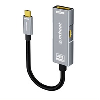 mbeat Tough Link USB-C to DP Adapter with 100W PD - Space Grey 4K (3840 x 2160) @60Hz, 2K (2560 x 1440) @144Hz, 1080p (1920 x 1080) @240Hz