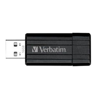 Verbatim Store'n'Go Pinstripe USB 2.0 Drive 16GB, Slim Retractable Design, Limited Lifetime Warranty (Black)