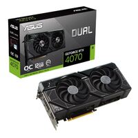 ASUS nVidia GeForce DUAL-RTX4070-O12G RTX 4070 12GB GDDR6X OC Edition,  2520 MHz Boost Clock, RAM 21Gbps, 3xDP, 1x HDMI, 267x134x51mm