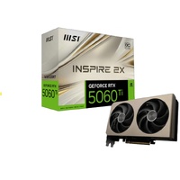 MSI nVidia GeForce RTX™ 5060 Ti 16G INSPIRE 2X OC, Boost: 2482 MHz, CUDA 8960 Units, 16GB GDDR7, HDMI™ x 1 (emabargo)