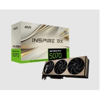 MSI nVidia GeForce RTX™ 5070 12G INSPIRE 3X OC, Boost: 2542 MHz, CUDA 6144 Units, 12GB GDDR7, HDMI™ x 1