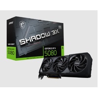 MSI nVidia GeForce RTX™ 5080 16G SHADOW 3X OC, Boost: 2640 MHz, 16GB GDDR7, DisplayPort x 3, HDMI™ x 1,