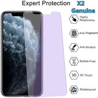 2x Screen Protector Nuglas Anti Blue UV Tempered Glass For IPhone 11 Pro/X/Xs