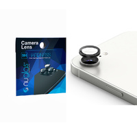 Camera Lens Screen Protector Temperate Glass Nuglas For iPhone 16e Black 1 Pack