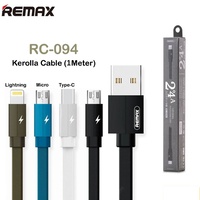 Phone Cable Remax Type C Braided Fast Charging & Transmission Cord  Black 1M