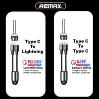 Phone Cable REMAX Raython 65W Portable Lanyard Type-C to Type-C/ IPh