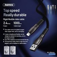 Phone Cable Gonro Series Micro USB 2.4A Rigid Flexible Durable Data Cable Silver