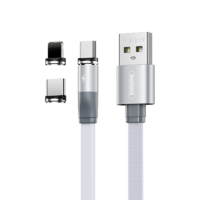 3 in 1 Magnetic Charging Cable Remax Android Micro USB Type C Lightning White