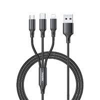 3 in 1 Phone Charging Cable REMAX Gition Series RC-189th Aluminum Alloy Black