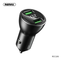 Car Charger Remax 2 USB Port Strong Heat Dissipation Universal Adapter Black