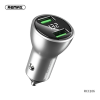Car Charger Remax  2 USB Port Strong Heat Dissipation Universal Adapter Silver