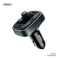 Car Charger REMAX Dual USB +Type-C 4.8A Fast Charging Wireless 5.0 FM Transmitter MP3 Rainbow LED RCC230