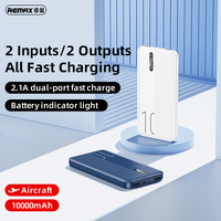 Power Bank Remax Landon Series 2.1A Portable Charger 10000 mAh Output 2 USB For Mobile White & Blue 