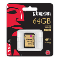 Kingston 64GB SDXC 300X Class 10 UHS-1 Memory Card 90MB/s Read Speed HD Video
