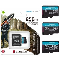 Kingston Micro SD Card Canvas Go Plus 64GB 128GB 256GB SDXC Mobile Phone 4K Action Camera U3 A2 170MB/S