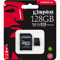 Kingston 128GB Canvas Go! UHS-I microSDXC Memory Card with SD Adapter SDCG2-128GB