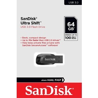 USB 3.0 Flash Drive SanDisk 64GB Ultra Shift PC Mac Memory Stick 100MB/s SDCZ410