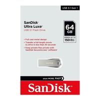 USB 3.1 64GB Flash Drive SanDisk Ultra Luxe Memory Stick Pen PC Mac USB SDCZ74-064G 150Mb/s