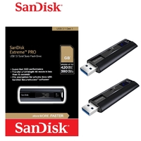 USB 3.2 Flash Drive Extreme Go SanDisk 64GB 128GB 256GB Fast Memory Stick 