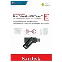 Type-C USB Drive SanDisk Ultra 64GB Dual Type-C GO USB Flash Drive Memory Stick PC MAC 150MB/s