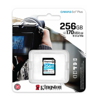 SD Card 256GB Kingston Canvas Go! Plus SD Memory Card for DSLRs Cameras 4K Video