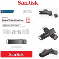 SanDisk USB 64GB 128GB  iXpand Flash Drive Luxe Lightning & USB Type-C for iPhone iPad