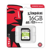 Kingston Canvas Select 16GB SD Card Class 10 SDHC UHS-I Camera HD Video Memory Card 80MB/s