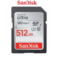 SD Card SanDisk 512GB Ultra SDXC UHS-I Memory Card 120MB/s C10 U1 Full HD SDSDUN4-512G-GN6IN