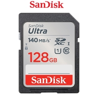 SD Card SanDisk 128GB Ultra SDXC UHS-I Memory Card 140MB/s C10 U1 SDSDUNB-128G