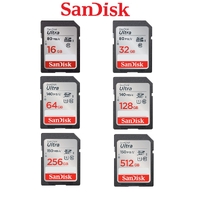 SanDisk SD Card 16GB 32GB 64GB 128GB 256GB 512GB Ultra SDXC UHS-I Memory Card 