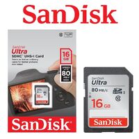 SanDisk Ultra 16GB SD Card SDHC UHS-I 80MB/s Camera DSLR Memory Card SDSDUNC-016G