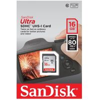 SanDisk Ultra 16GB SD Card SDHC UHS-I 80MB/s Camera DSLR Memory Card SDSDUNC-016G