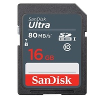 SanDisk 16GB SD Card SDHC Ultra Class 10 DSLR Video Camera Memory Card 80mb/s AU