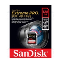 SD Card Sandisk Extreme Pro 128GB SDHC UHS-II Memory Card DSLR 4K Video 300MB/s