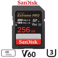 Sandisk Extreme Pro SD Card 256GB SDXC UHS-II Memory Card 6K Video SDSDXEP-256G