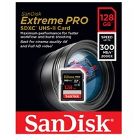 SanDisk Extreme Pro 128GB SDXC UHS-II Camera DSLR SD Card Memory Card 4K U3 300MB/s SDSDXPK-128G