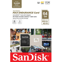 Micro SD Card SanDisk Max Endurance 64GB DashCam Security Memory Card SQQVR-064G