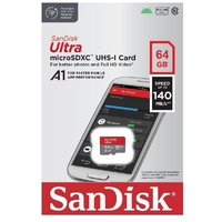 Micro SD Card SanDisk 64GB Ultra Class10 Mobile Phone Card 140MB/s SDSQUAB-064G