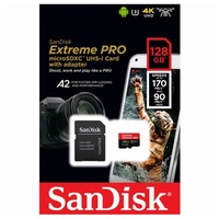 SanDisk Extreme Pro 128GB Micro SD Card SDXC UHS-I Action Camera GoPro Memory Card 4K U3 SDSQXCY-128G