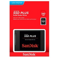 Sandisk SSD 240GB SSD Plus Internal Solid State Drive Laptop 2.5" SATA III 530MB/s