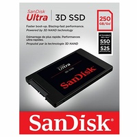 Sandisk SSD 250GB Ultra 3D Internal Solid State Drive Laptop 2.5" 3D Nand SATA III 550MB/s