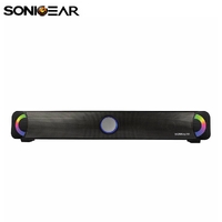 Bluetooth Soundbar SonicGear BT300 Pro Speaker with 7 Colours LED For TV Black
