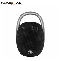 Bluetooth 5.3 Speaker Sonicgear Sonicgo! Clipz Portable Wireless Stereo Speaker Black